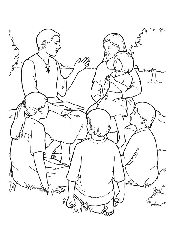 Plansa de colorat cu Familie 25 19